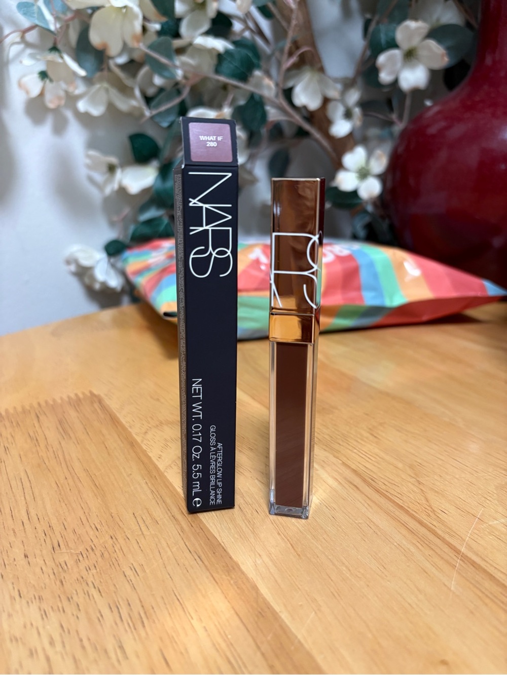 Nars Afterglow Lip Shine WHAT IF 280, Full Sz 0.17 Oz Original Packaging, BNIB